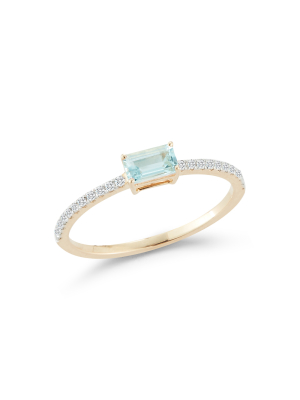 Emerald-cut Aquamarine Ring