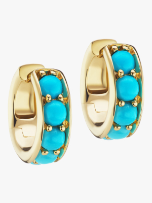 Turquoise Chubby Hoop Earrings