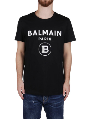 Balmain Flocked Logo T-shirt