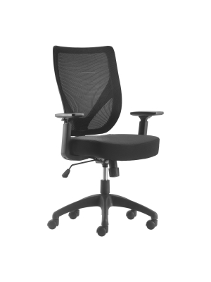 Works Ergonomic Mesh Office Chair With Nylon Base Black - Serta