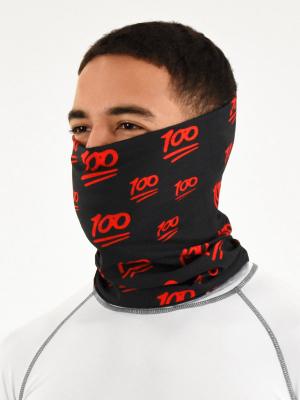 Emoticon 100 Black Red Neck Gaiter