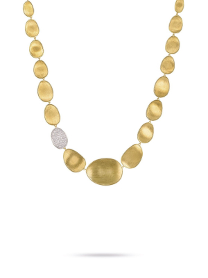 Marco Bicego® Lunaria Collection 18k Yellow Gold Single Diamond Station Necklace
