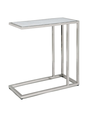 Echelon Sofa Hugger Table In Polished Nickel