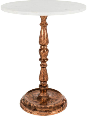 Kingstown Side Table Antique Copper/marble