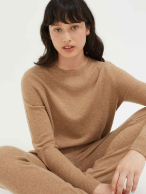 Camel Cashmere Crew Sweater