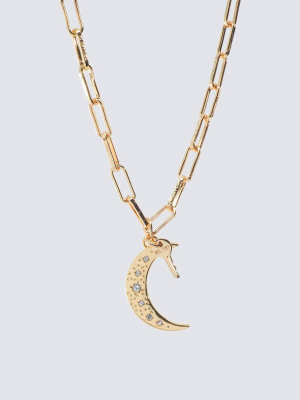 Moon Pendant + Mini Key Necklace