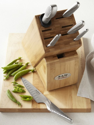 Global Classic 7-piece Takashi Knife Wood Block Set