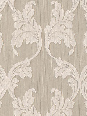 Scrollwork Floral Curve Wallpaper In Beige Design By Bd Wall