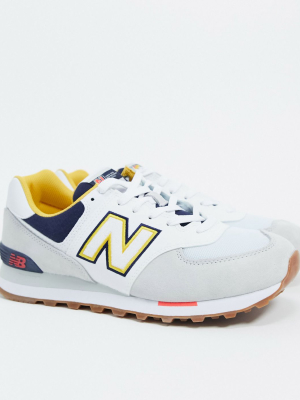 New Balance 574 Varsity Sneakers In Multi White