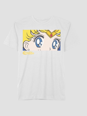 Men's Sailor Moon Her Eyes Short Sleeve Graphic T-shirt - White
