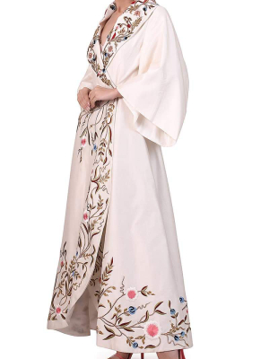 Overlap Embroidered Jacket Gown