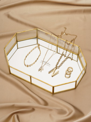 Long Mirror Bottom Jewelry And Display Tray