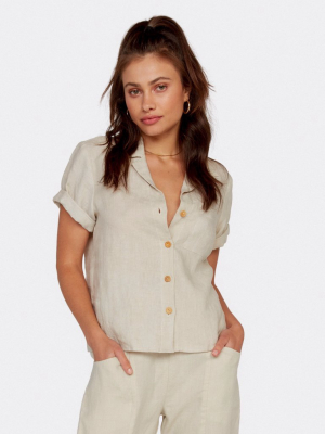 Linen Boxy Short Sleeve Shirt