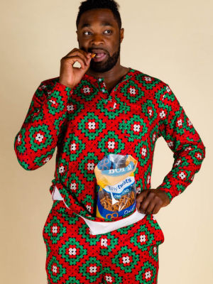 The Quilty Pleasure | Mens Red And Green Quilted Christmas Pajama Top