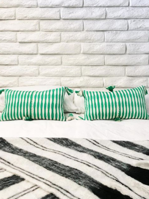 Antigua Pillow - Kelly Green Stripe