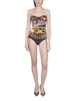 Dolce & Gabbana Patchwork One Piece Swimsuit