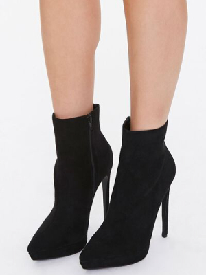 Faux Suede Stiletto Booties