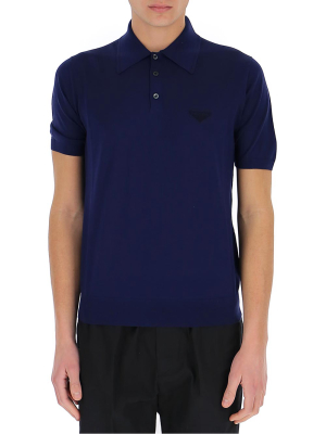 Prada Logo Embroidered Polo Shirt