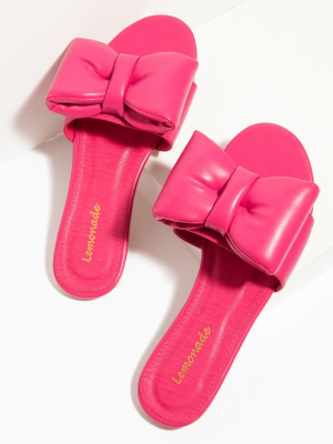 Hot Pink Leatherette Bow Sandal