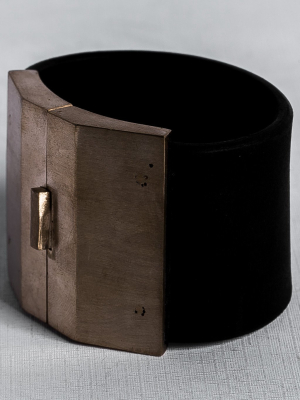 Box Lock Bracelet (facet, Wide, Blk+mr)