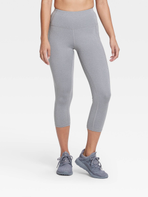 Women's Sculpted High-waisted Capri Leggings 21" - All In Motion™ Charcoal Gray