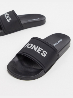 Jack & Jones Sliders In Black