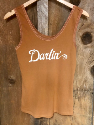 Darlin Lace Tank Cognac/cream