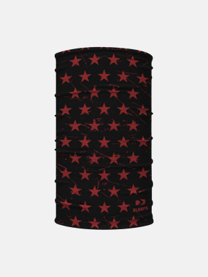 Stars Black Maroon Neck Gaiter