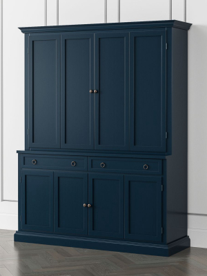 Cameo Indigo 2-piece Entertainment Center With Wood Doors