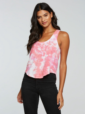 Gauze Jersey Hi Lo Shirttail Racerback Tank