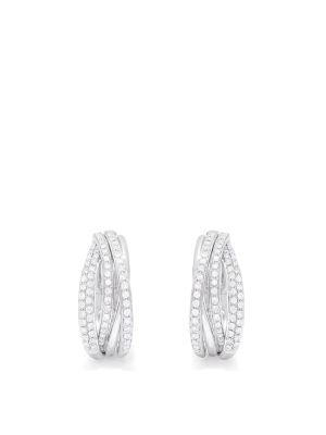 Effy Pave Classica 14k White Gold Diamond Earrings, 0.52 Tcw