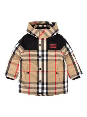 Burberry Kids Vintage Check Hooded Padded Jacket