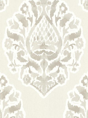 Kavala Light Grey Damask Wallpaper From The Savor Collection By Brewster Home Fashions