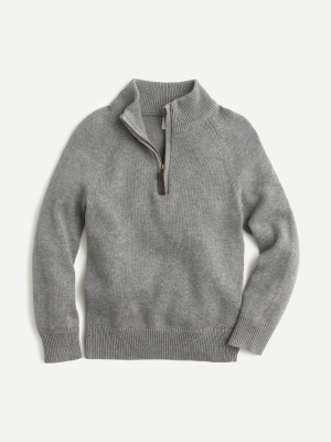 Boys' Cotton-cashmere Half-zip Sweater