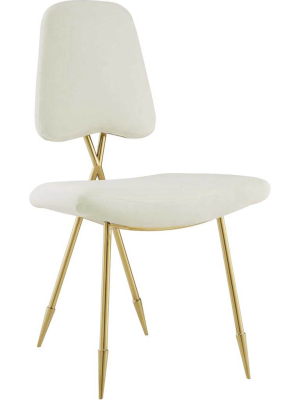 Palmer Upholstered Velvet Side Chair Ivory