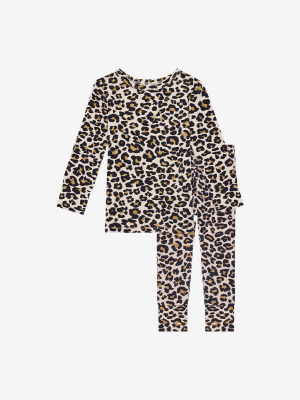 Lana Leopard Tan Long Sleeve Pajamas