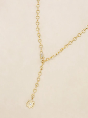 Total Eclipse 18k Gold Plated Lariat Necklace