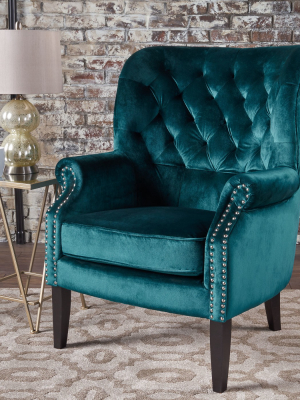 Tomlin New Velvet Club Chair - Christopher Knight Home