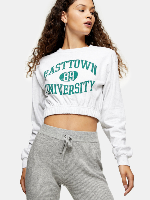 Gray Crop Long Sleeve East Town T-shirt