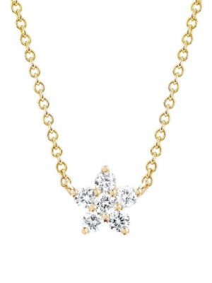 Ef Collection Diamond Flower Choker Necklace