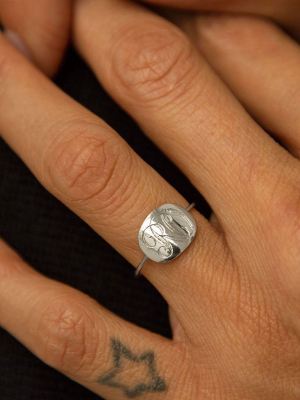 Sterling Silver Ring. Complementary Hand Engraving.