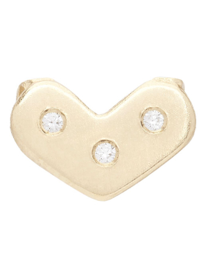 Heart Spacer Charm With 3 Diamonds