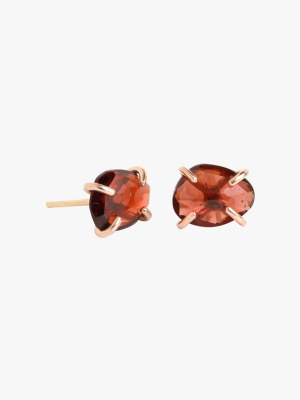 Garnet Prong-set Stud Earrings