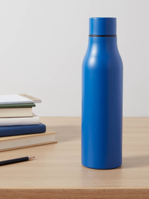 20oz Stainless Steel Vacuum Water Bottle Solid Matte Blue Dolphin - Room Essentials™