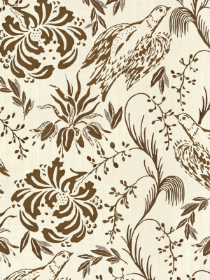 Folk Embroidery Wallpaper In Tobacco From The Complementary Collection By Mind The Gap