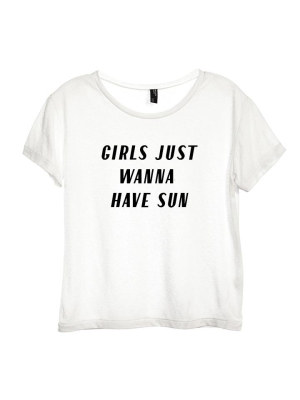 Girls Just Wanna Have Sun [distressed Women's 'baby Tee']