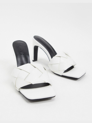 Z_code_z Exclusive Rae Vegan Plaited Heeled Mules In White