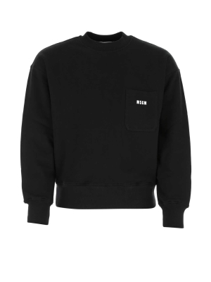 Msgm Logo Chest Pocket Crewneck Sweatshirt