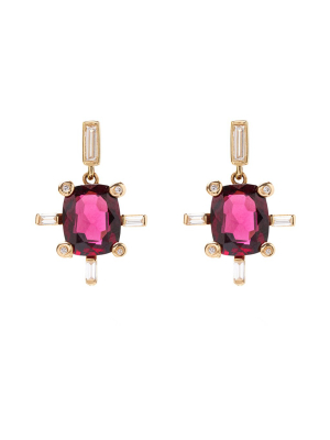 Rhodolite Satellite Studs