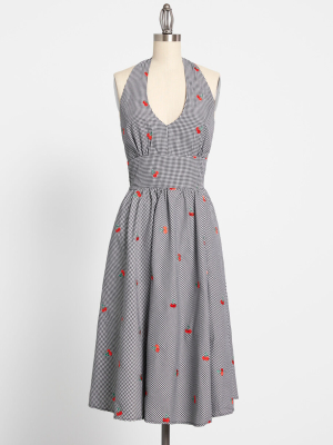 Cherry Pie Champ Halter Dress